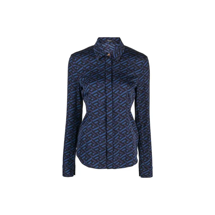 FANSIZHE VERSACE Shirt Women's Blue-0
