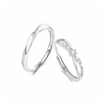 Modern Miracle 999 Fine Silver Ring Pair Unisex