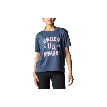 Under Armour Tech Drop Shoulder Sleeve T Shirt Women's Downpour Of Ash