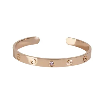 Cartier 18K Rose Gold Love Sapphire Cuff Bracelet