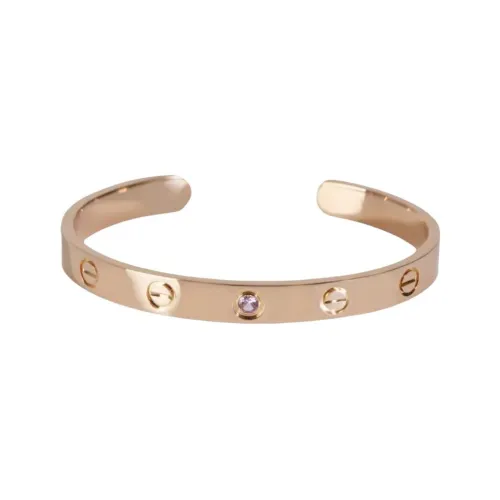 Cartier 18K Rose Gold Love Sapphire Cuff Bracelet