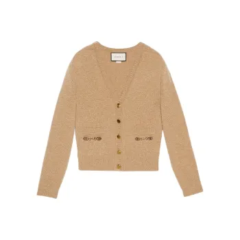 GUCCI Horsebit detail Cashmere Cardigan