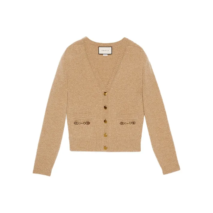 GUCCI Horsebit detail Cashmere Cardigan-0