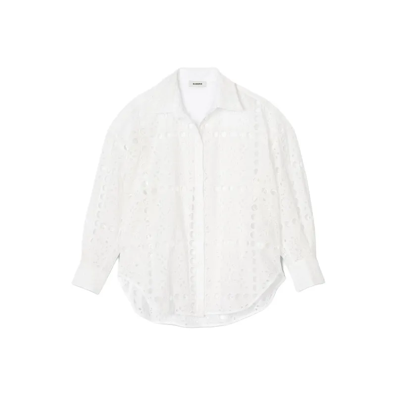 Sandro Saar Broderie-anglaise Shirt-0