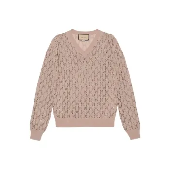 GUCCI Gg Embellished Fine Knit Jumper