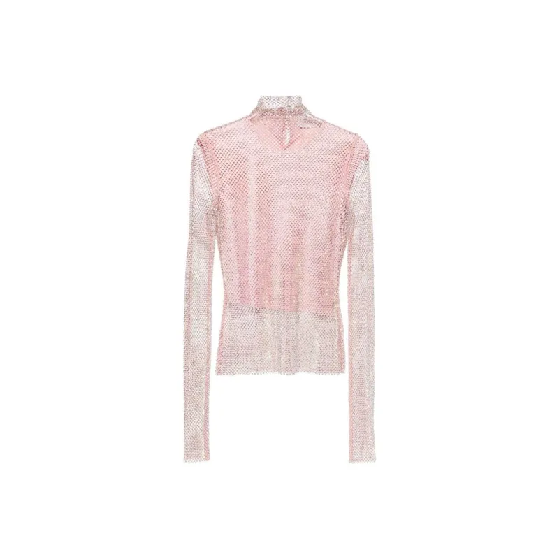 SportMax Embellished High Neck Long Sleeved Top-0