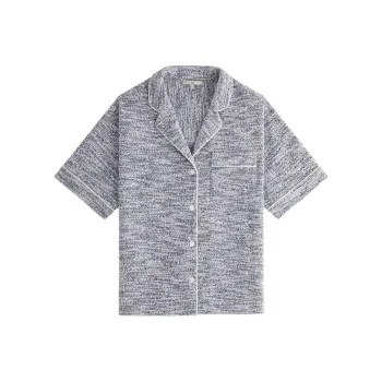 KITH Women's 2024 Summer Collection Nera Tweed Camp Shirt Shirt Women's Gray