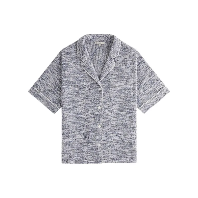 KITH Women's 2024 Summer Collection Nera Tweed Camp Shirt Shirt Women's Gray-0