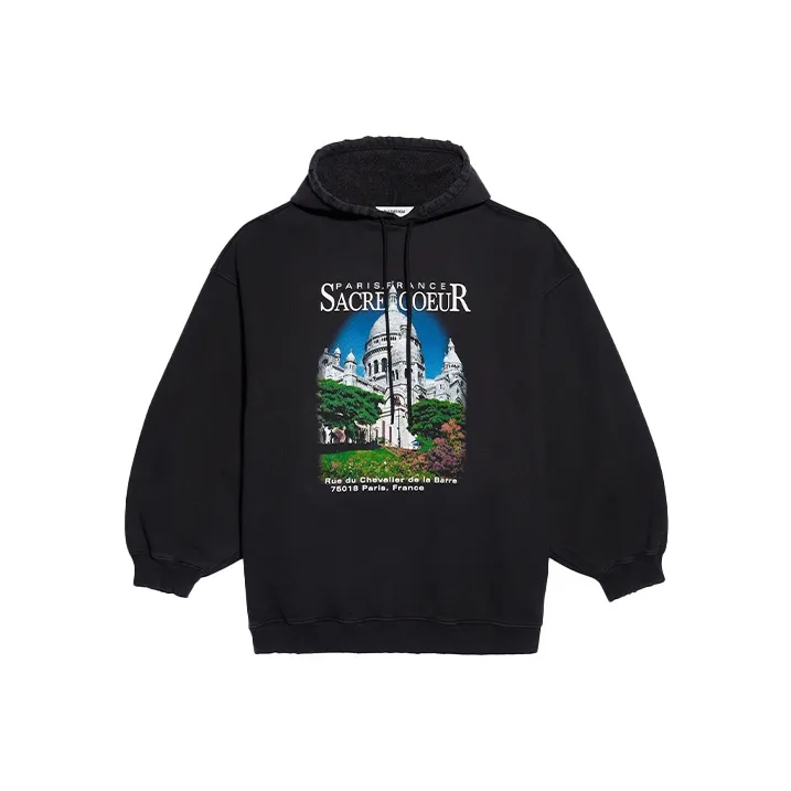 Balenciaga Sacré Cœur Sport Hoodie 'Black'-0