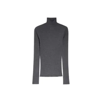 SportMa Flavia Collection Pure Virgin Wool Mock Polo Neck Sweater Women's Gray