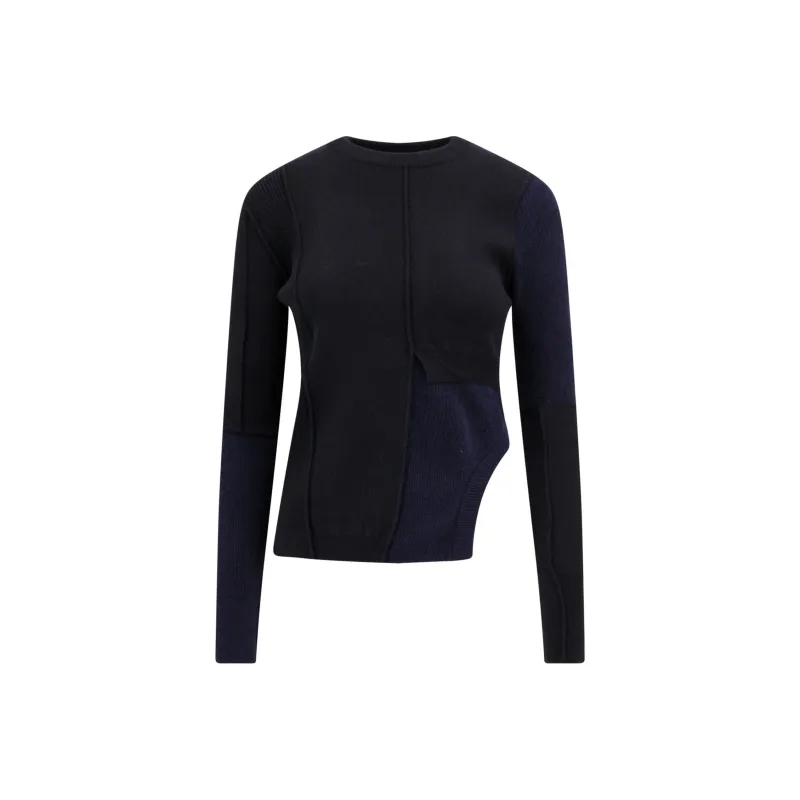 MM6 Maison Margiela Crewneck Deconstructed Knitted Jumper-0