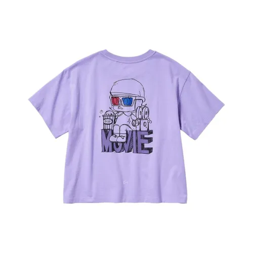 Pop Mart X UNIQLO POP MART Collaboration Edition T Shirts Women's Light Blue Purple
