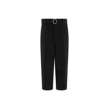 JIL SANDER Straight Leg Pleat Detailed Belted Trousers