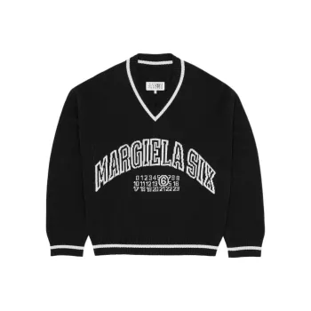 MM6 Maison Margiela V Neck Varsity Jumper