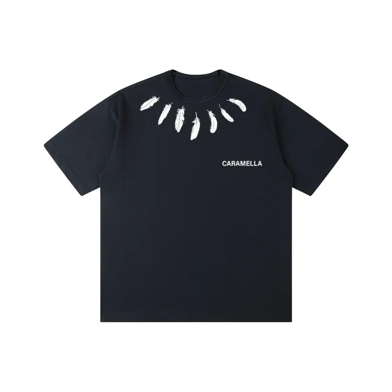 Caramella Drop Shoulder Sleeve T Shirt Unisex White-6