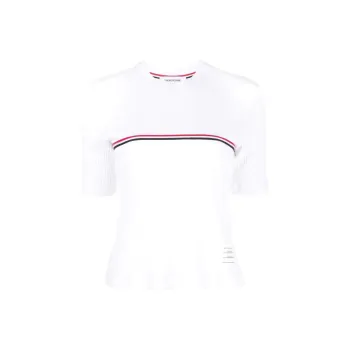 THOM BROWNE Rwb Striped Crewneck T-Shirt