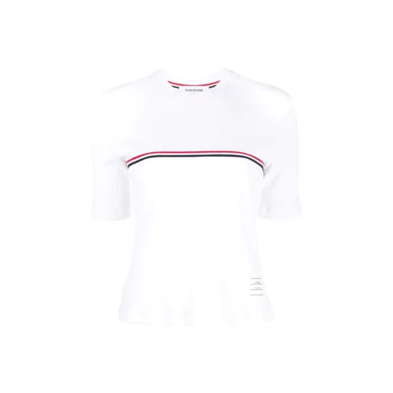 THOM BROWNE Rwb Striped Crewneck T-Shirt-0