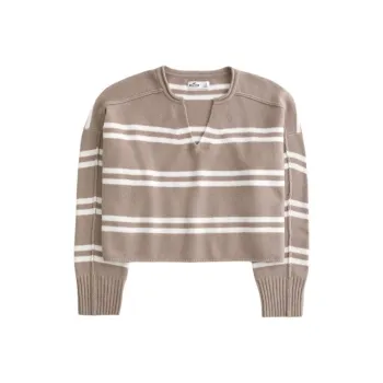 Hollister Sweater Women's Brown Stripes
