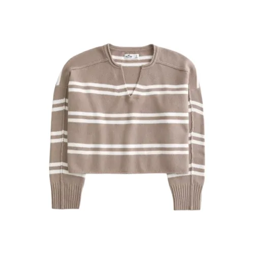 Hollister Sweater Women's Brown Stripes