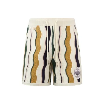 Palladium Casual Shorts Unisex White Purple Stripes Wave