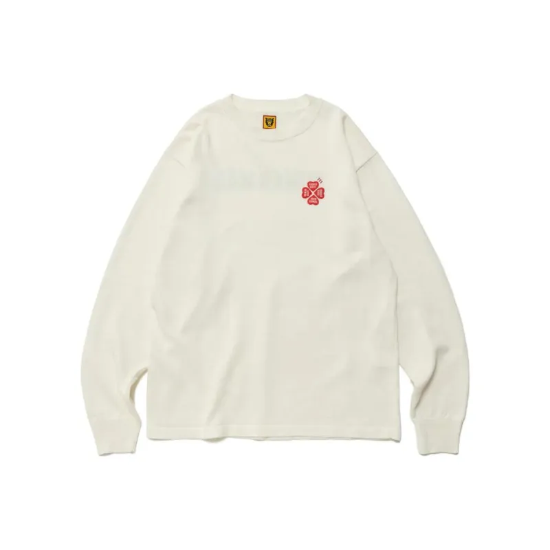 HUMAN MADE Linen Blend Knit Sweater White-2