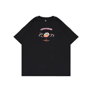 Converse Drop Shoulder Sleeve T Shirt Women's Black