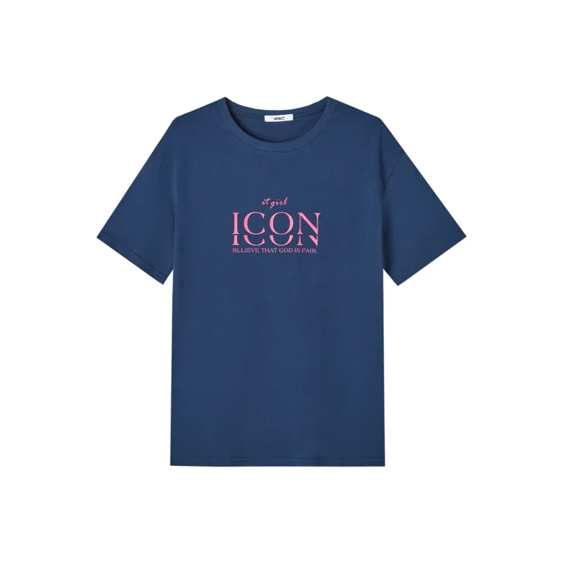 【dme】 T Shirt Women's Navy Blue-0