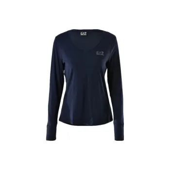 EMPORIO ARMANI EA7 Drop Shoulder Sleeve T Shirt Women's Marine Blue