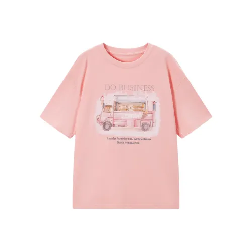 EICHITOO Drop Shoulder Sleeve T Shirt Women's Pink