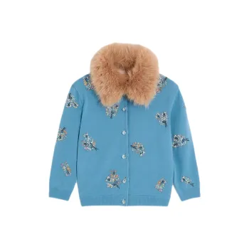 Valentino Embellished Three Quarter Sleeved Cardigan