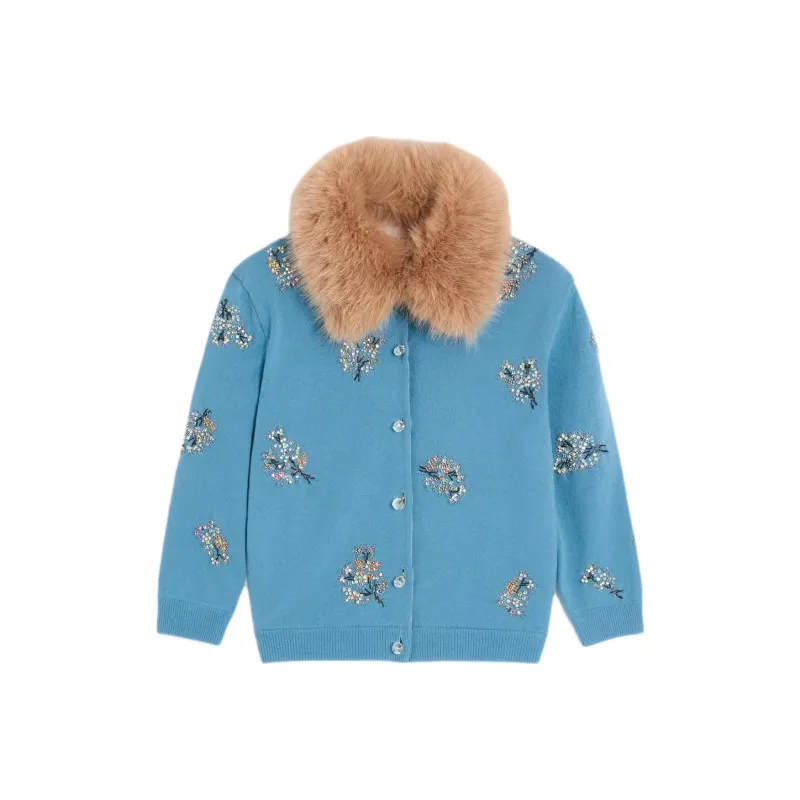 Valentino Embellished Three Quarter Sleeved Cardigan-0