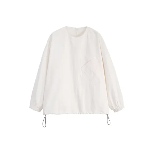 AnnoMundi Crew Neck Loose Fit Sweatshirt Women's White