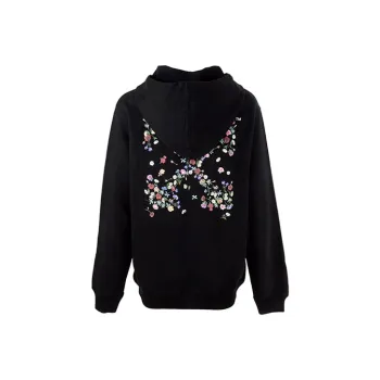 OFF WHITE Embroidered Floral Arrow Hoodie Black