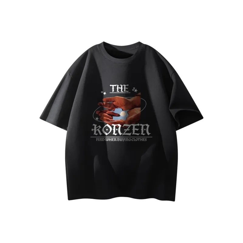 Caramella Drop Shoulder Sleeve T Shirt Unisex Black-0