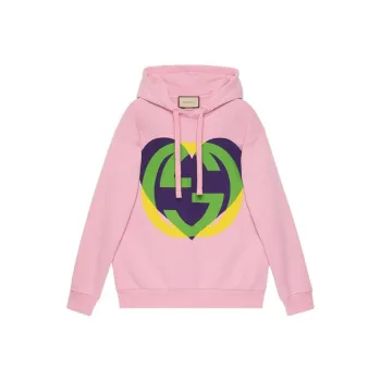 GUCCI Heart print Gg Logo Cotton Hoodie