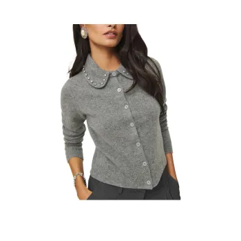 REFORMATION Nyla Regenerative Wool Cardigan Sweater Women's Medium Gray