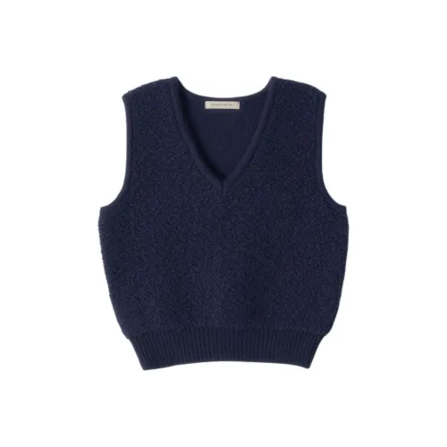 NOTHING WRITTEN FW24 Lett Boucle Vest Sweater Women's Navy/Marine Blue