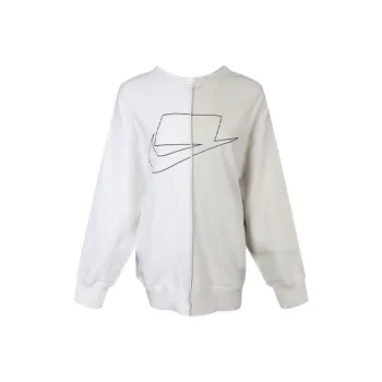 Nike Sweatshirt Women's White And Gray Color Blocking