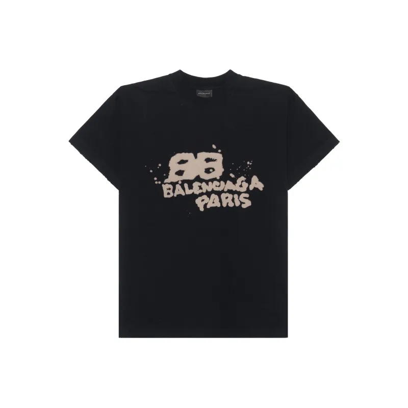 Balenciaga T Shirt 'Black/Ecru'-0