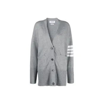 THOM BROWNE Oversized 4 Bar Stripe Cardigan