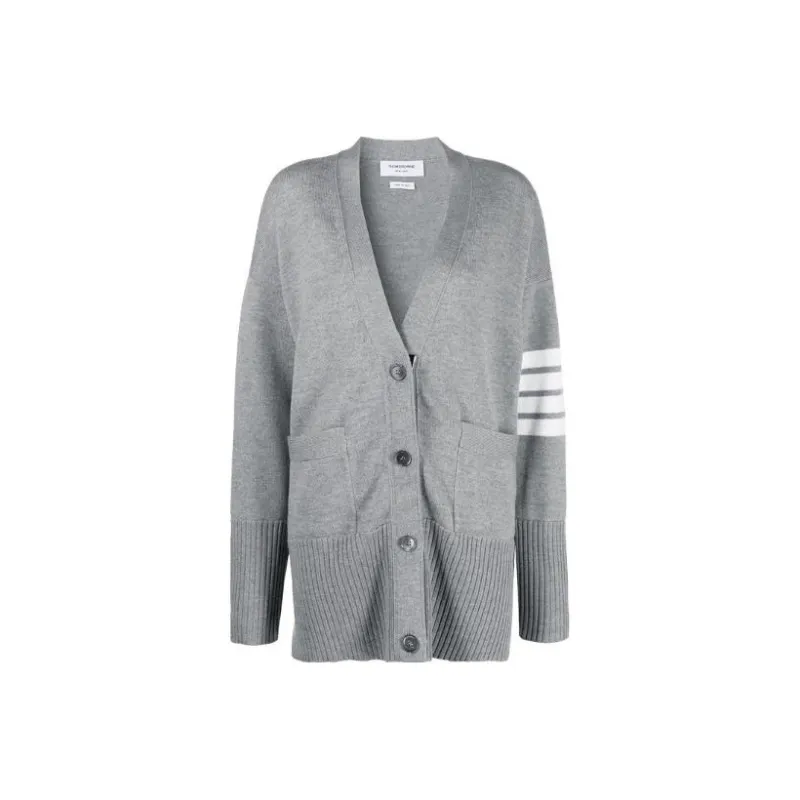 THOM BROWNE Oversized 4 Bar Stripe Cardigan-0