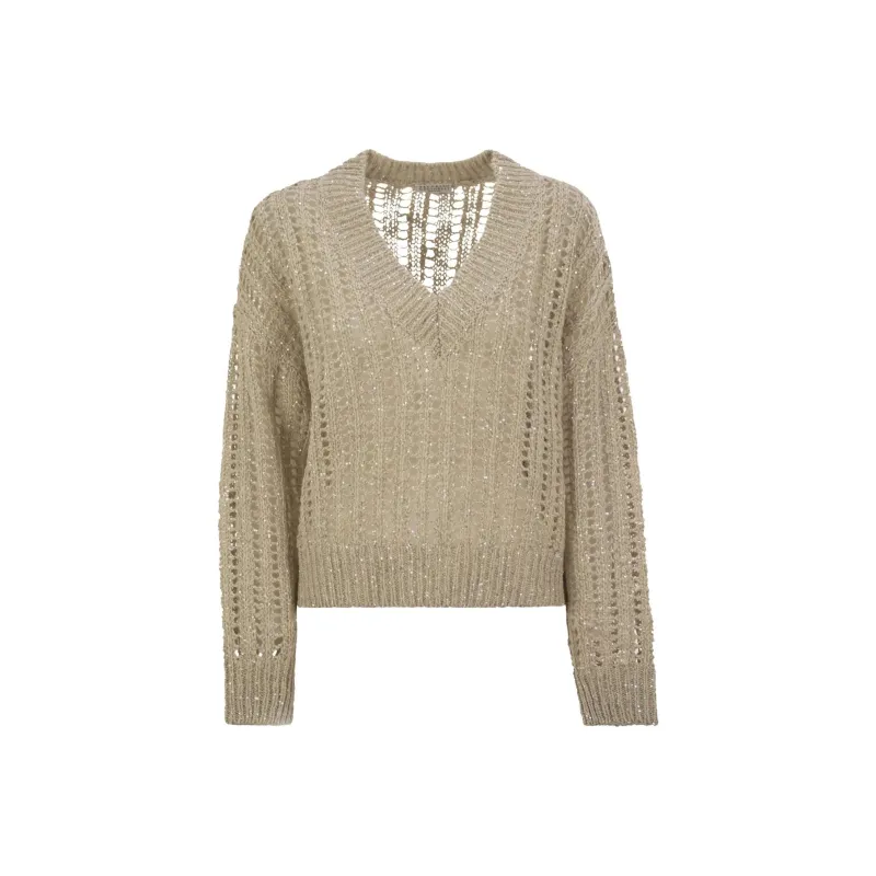 Brunello Cucinelli V Neck Drop Shoulder Jumper-0