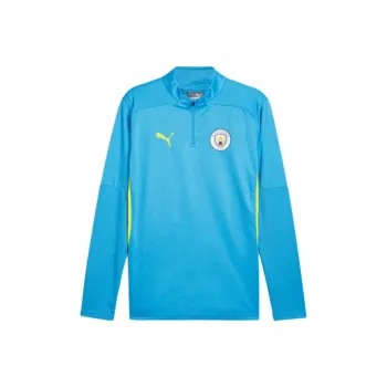 PUMA Manchester City Quarter Zip Soccer Jerseys Men's Blue Yellow