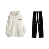 Clothing Sets (Apricot Sweatshirt+Black Casual Pants)