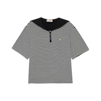 Hush Puppies Drop Shoulder Sleeve T Shirt Women's Black White
