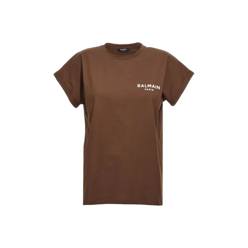 BALMAIN T-Shirts Women's Brown-0
