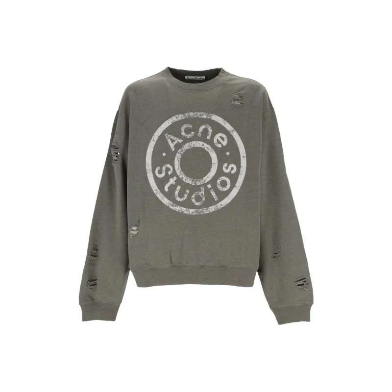 Acne Studios Distressed Logo Printed Sweatshirt-0