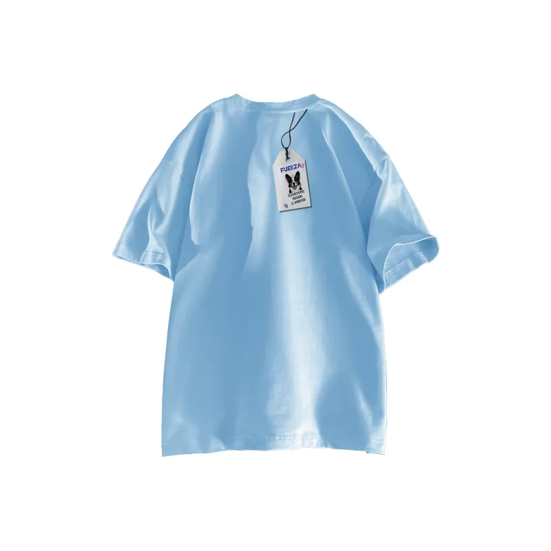 FUERZA Drop Shoulder Sleeve Short Sleeved T Shirts Unisex-0
