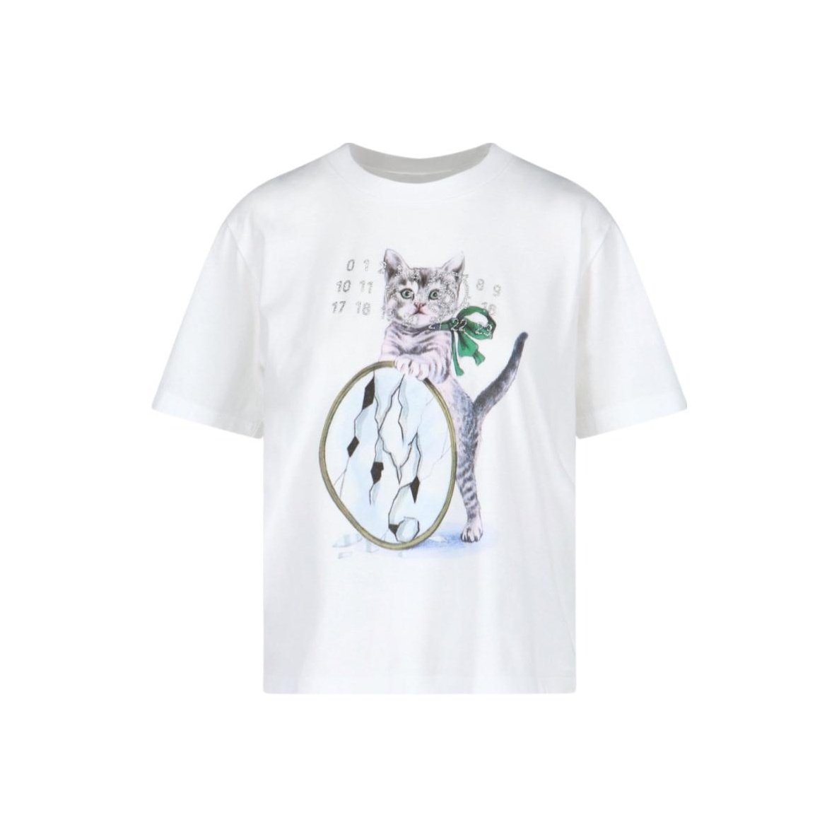 MM6 Maison Margiela Cat-print Cotton T-shirt - POIZON