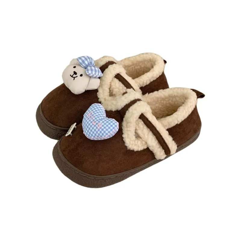 Thin Strips Cotton Slippers Women's, Light Brown-20